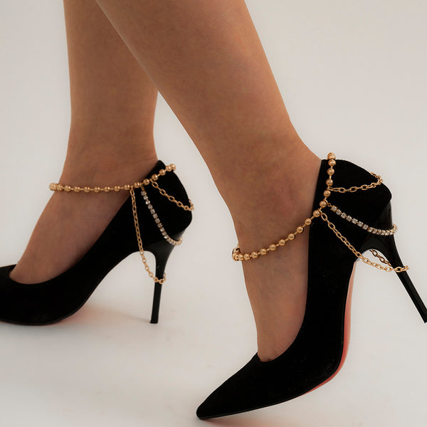 Z Multi Layered Rhinestone Crystal Tassel Bracelets Anklets