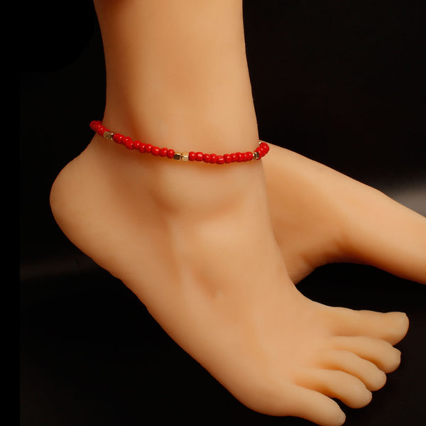 Colorful Glass Beaded Anklet For Women