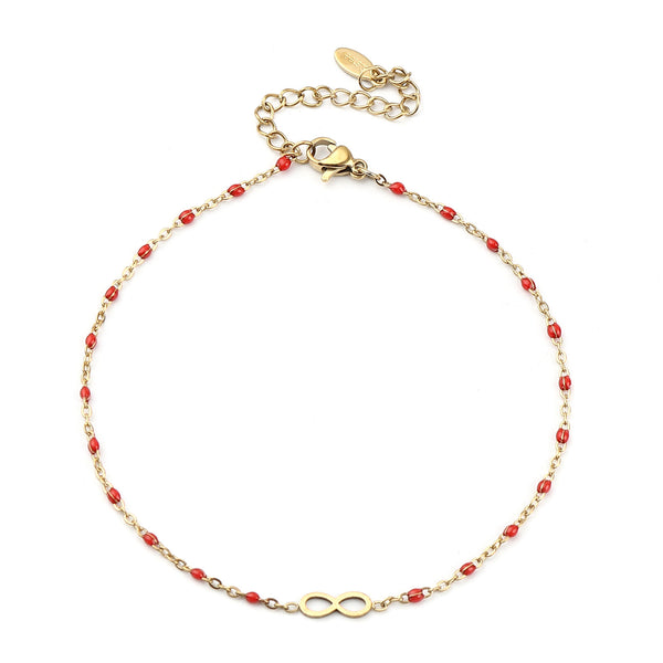 Stainless Steel Anklet Gold Color Enamel Chain Anklet  Gifts