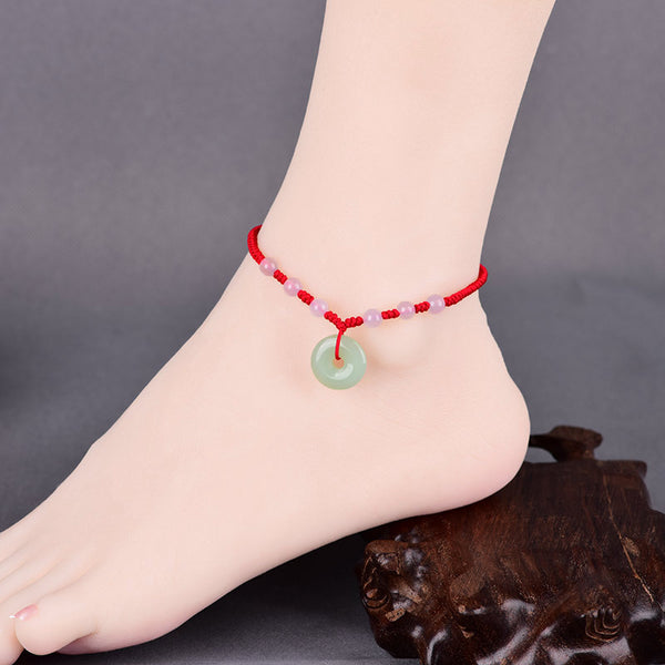 Bring Good Luck Retro Simple Red Rope Anklets