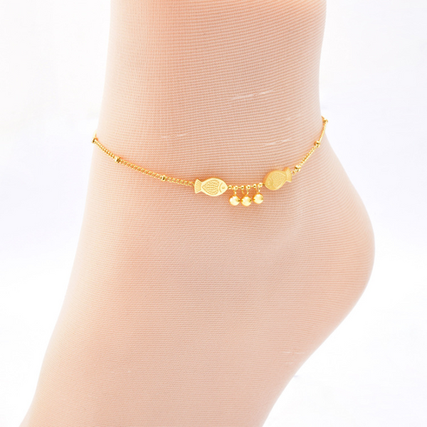 Small Goldfish Charm Chain Anklet For Women