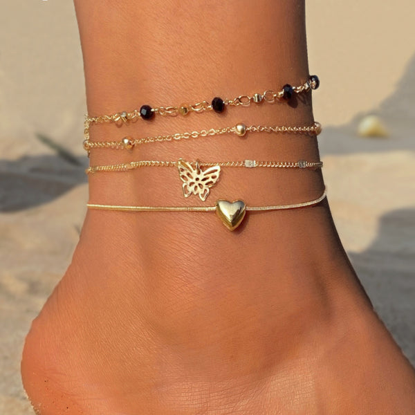 Vintage Butterfly Anklets for Women Girls