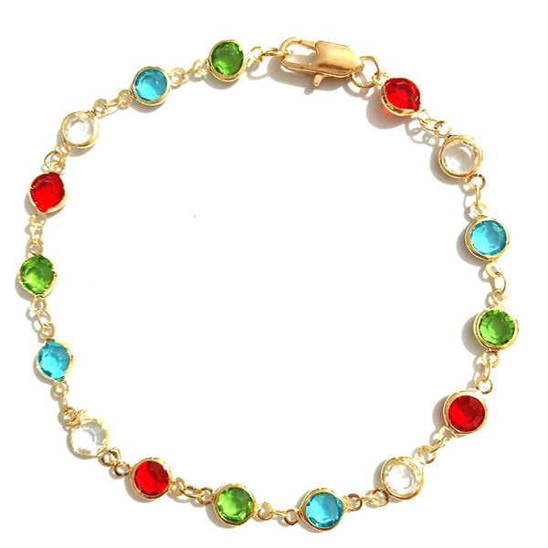 Designer original color rhinestone chain anklet