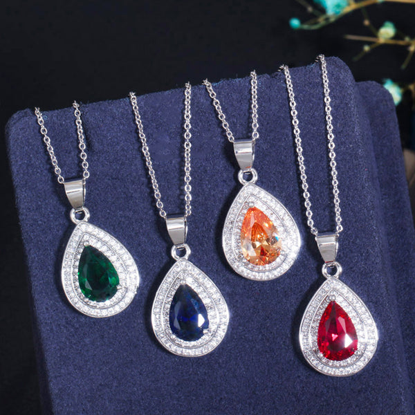 Vintage Women Pendant Necklace Ring Earrings 3 Piece Set