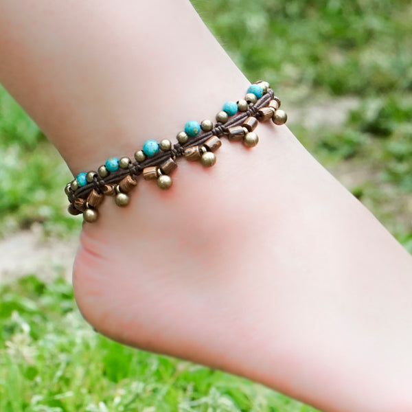 Ethnic peacock  women ethnic green stones anklets chains