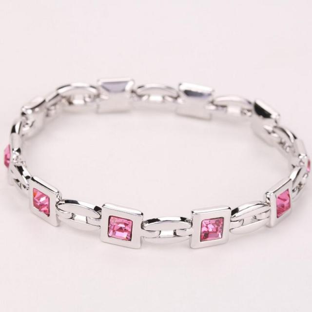 Fashion Romantic Square Crystal Charm Bracelet