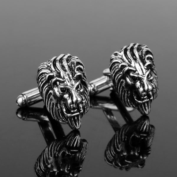 Cufflinks for Men 3D The king of forest Lion Head Cufflinks