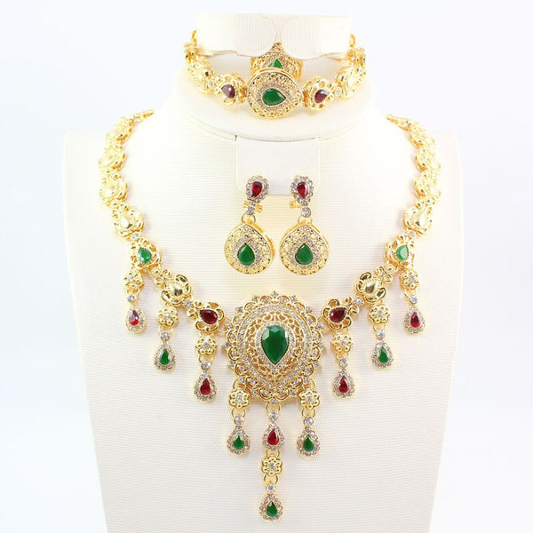 Zircon Gem Crystal Wedding Dress Accessories Jewelry Sets