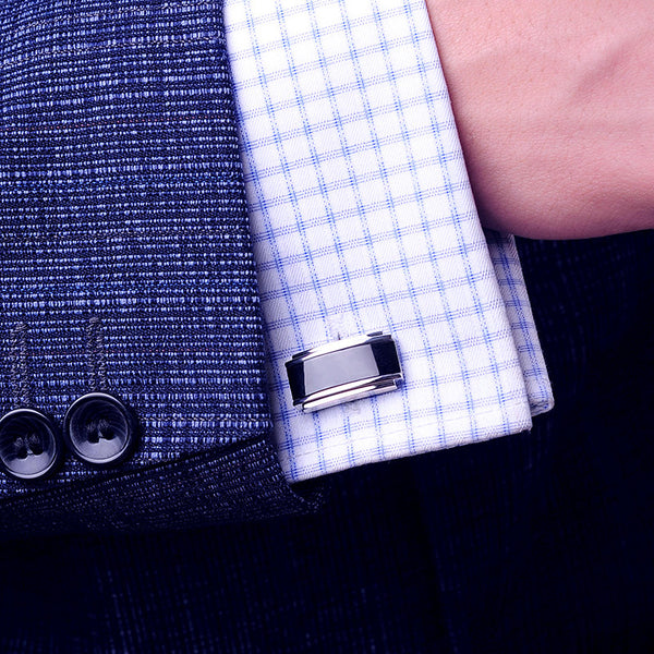 Black Cuff link french Button