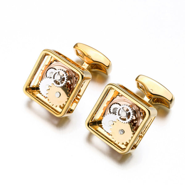 Square Steampunk Gear Cufflinks