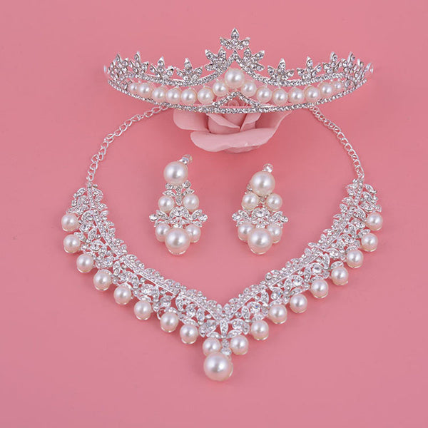 Crystal Pearl Wedding Bride Party Wholesale Bridal Jewelry Sets