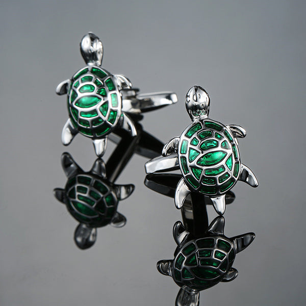 men Cufflinks animal green turtle Cufflinks