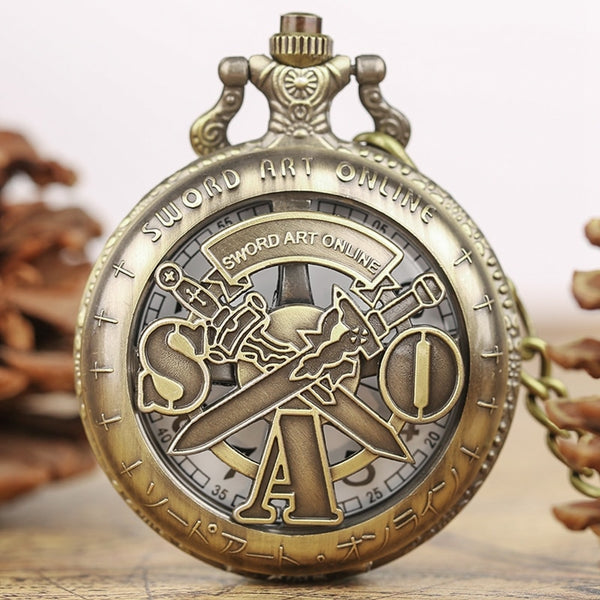 Vintage SAO Sword Art Online Quartz Pocket Watch