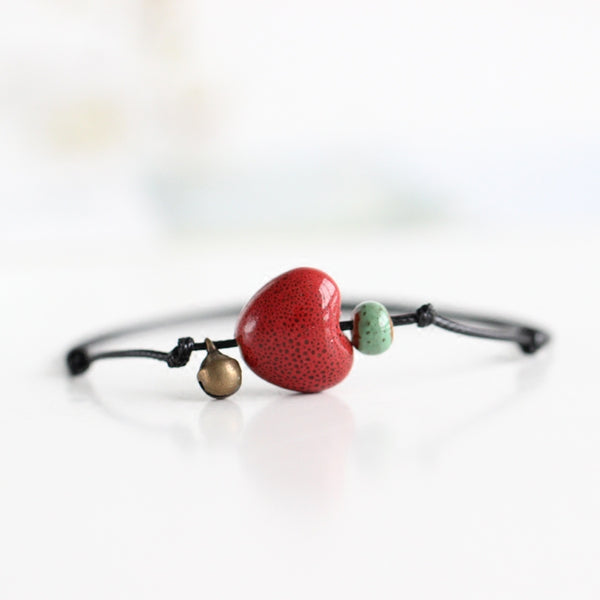 Creative fashion handmade heart ceramic anklets small jewelry