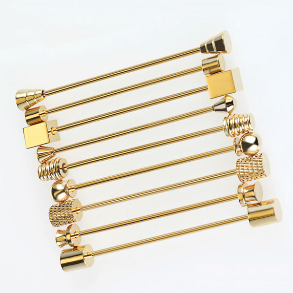 Stainless Steel Gold Collar Pin 6cm Brooch