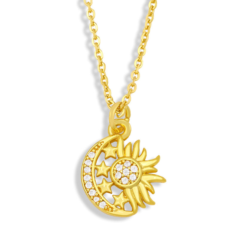 Rhinestone Cupid Arrow Necklace For Women Gold Plated Pineapple Pendant Necklace